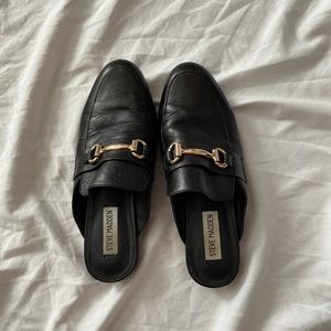 Steve Madden Kandi Black Leather Loafer Slip on